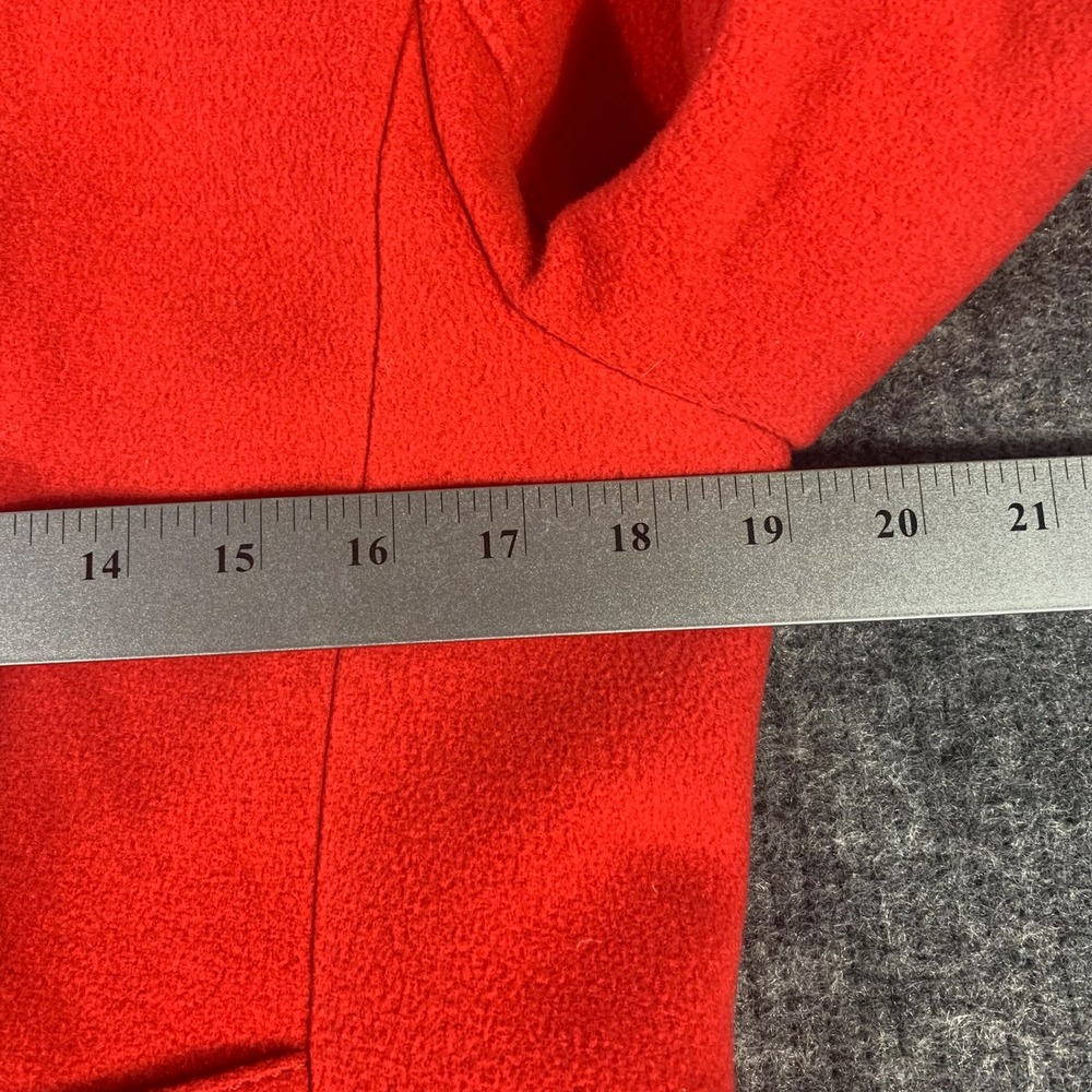 Lands End Pea Coat Womens 4 Red Wool Cashmere Military Jacket Double Breasted - Picture 13 of 14